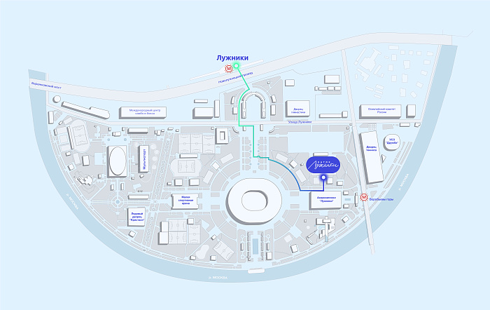 От станции метро «Спортивная» / МЦК «Лужники»